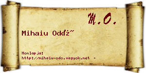 Mihaiu Odó névjegykártya